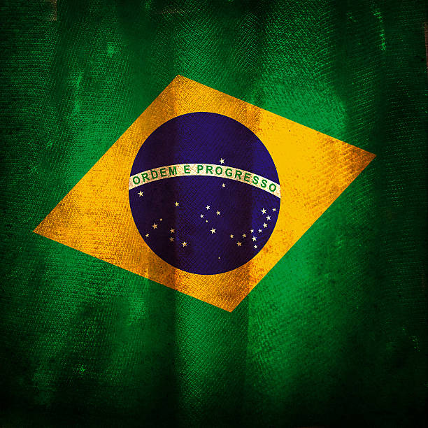 istock Old grunge flag of Brazil 456060781
