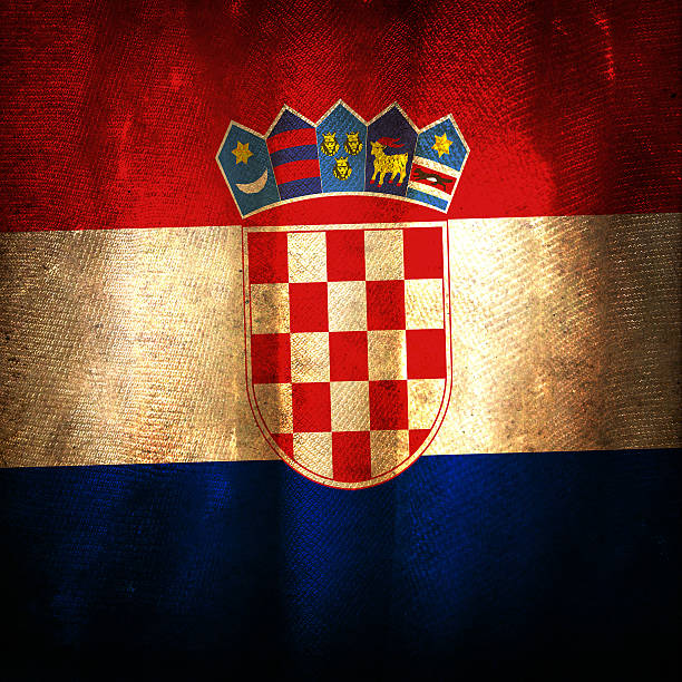 istock Old grunge flag of Croatia 456060841