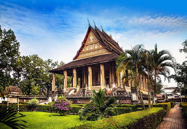 haw phra kaew, 1 sehenswürdigkeit in der laotischen hauptstadt vientiane. - haw stock-fotos und bilder