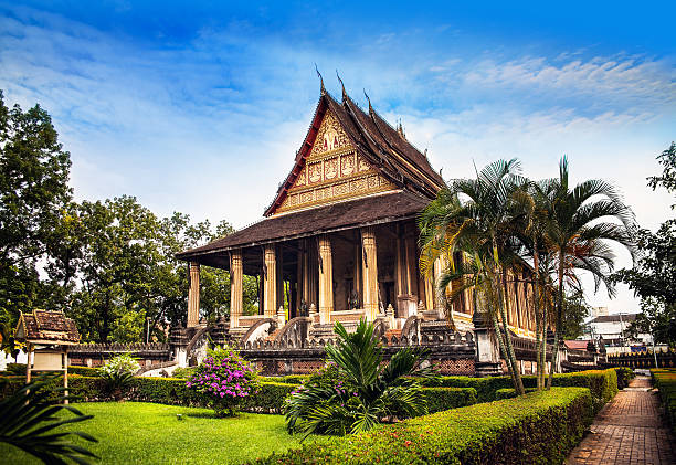Haw Phra Kaew, No.1 attraction in Vientiane, Laos. stock photo