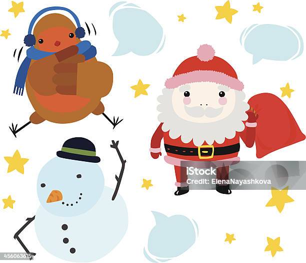 Vetores de Natal Conjunto De Caracteres e mais imagens de Acenar - Acenar, Ambiente - Evento, Balão - Símbolo Ortográfico
