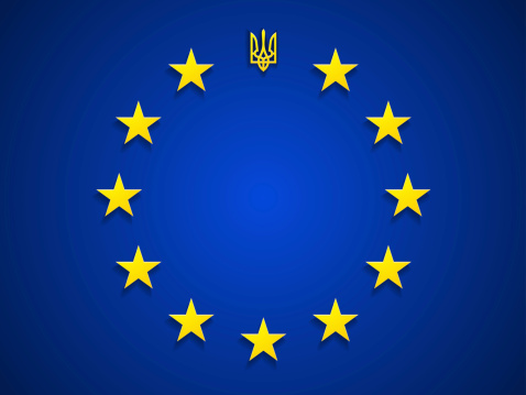 Ukraine Trident at EU flag