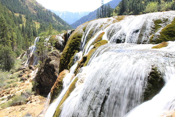 Beautiful waterfall in Jiuzhaigou National Park in China