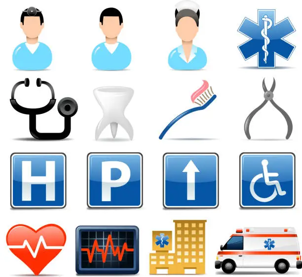 Vector illustration of healthcare symbols