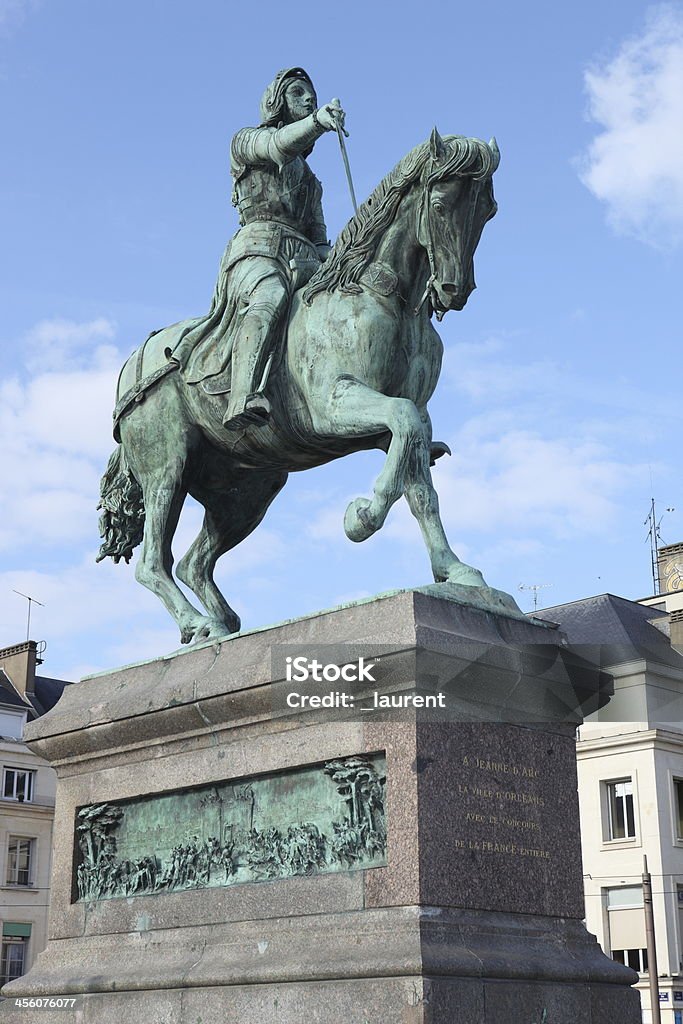 Statue of Jeanne d'Arc in Orléans, france Statue of Saint Joan of Arc in place Martroi, Orléans, France. Hundred Years War Stock Photo