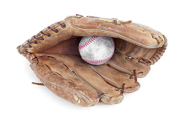 istock Old Baseball Glove and Worn Ball 456076113