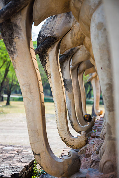 istock elephant statue around pagoda at temple 456076319
