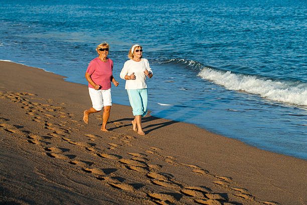 istock Senior women having early morning jog. 456078903