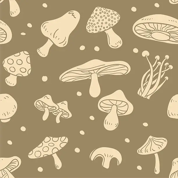 Vector illustration of Seamless background - Mushroom