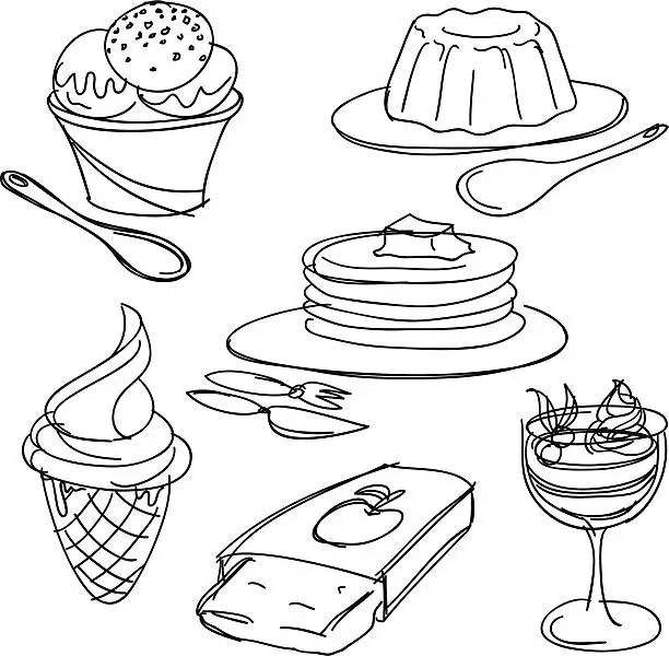 Vector illustration of Dessert collection
