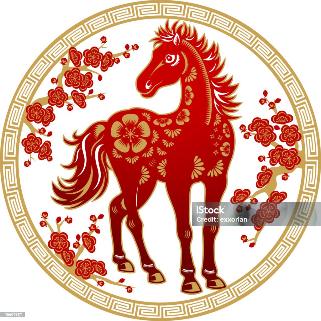 Chinese New Year Horse Paper-cut Art Year of the Horse paper-cut art. EPS10. Animal stock vector