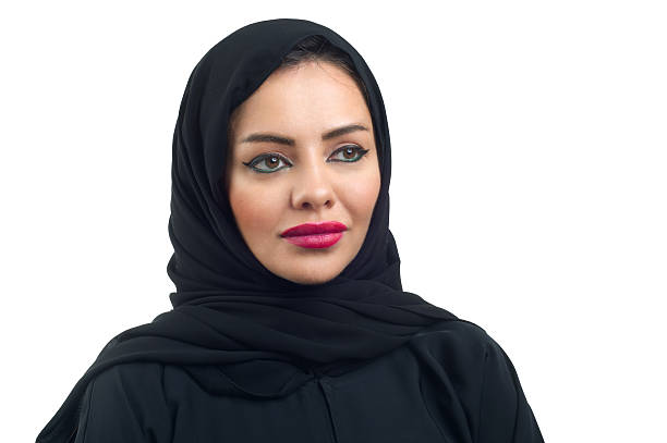 istock Arabian Woman Wearing Hijab Isolated On White 456080071
