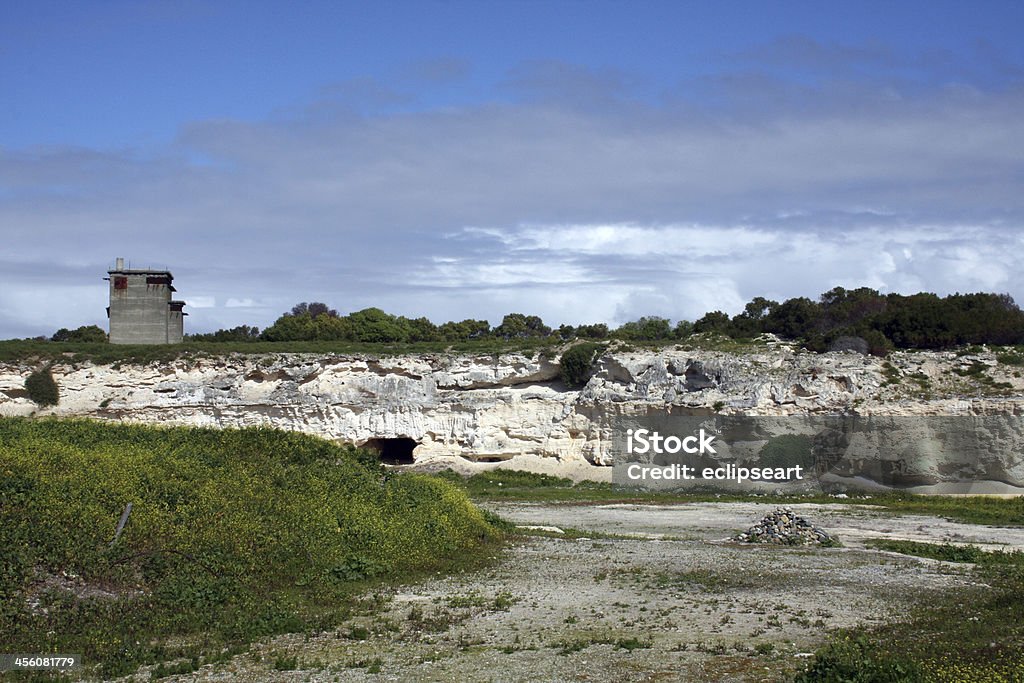 Stone Quarry on Robben Island The famous quarry where ANC leaders like Nelson Mandela worked during their incarceration during apartheid. Robben Island Stock Photo