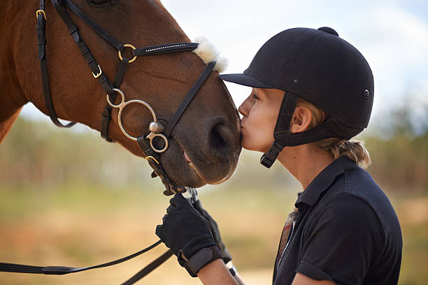 il y a un lien entre le cavalier et cheval - bride women standing beauty in nature photos et images de collection