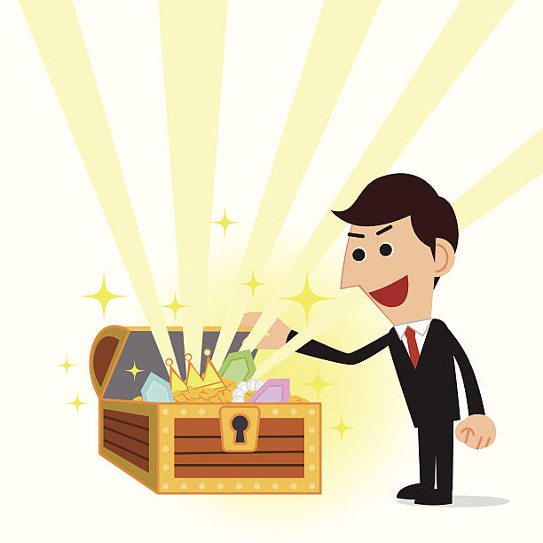 Businessman Found A Treasure Stock Illustration - Download Image Now -  Discovery, Treasure Chest, Abstract - iStock