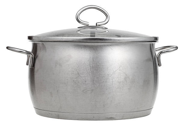 istock stainless steel saucepan covered by glass lid 456090445
