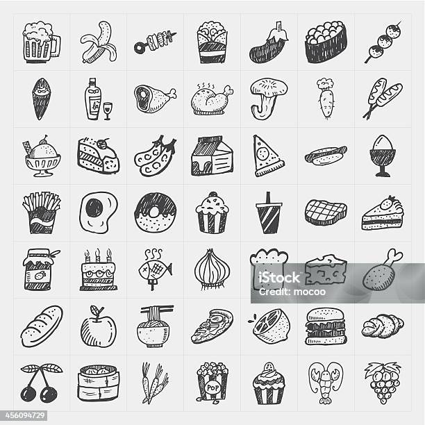 Doodle Food Icons Set Stock Illustration - Download Image Now - Icon Symbol, Italian Food, Doodle