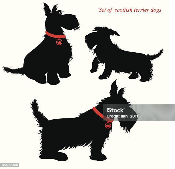 Set Of Scottish Terrier Dogs Silhouettes Stock Illustration - Download Image Now - Scottish Terrier, Dog, Profile View