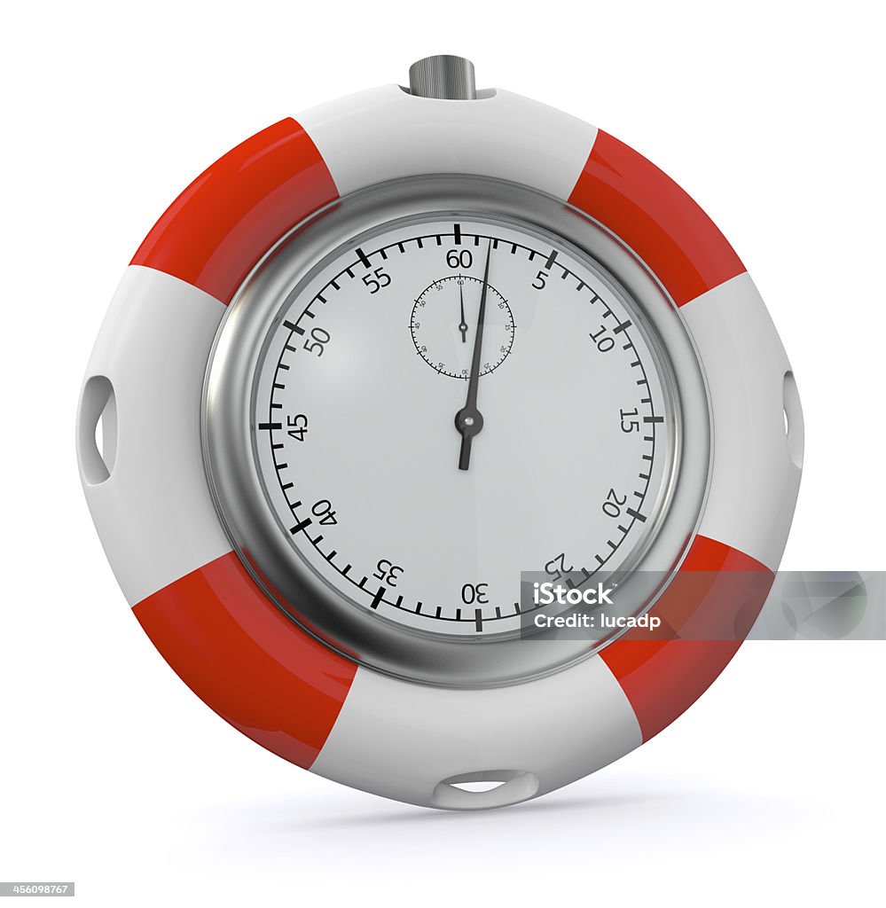 save time one lifesaver with a stopwatch (3d render) Assistance Stock Photo