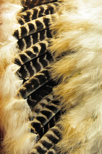 Winnipeg, Manitoba, Canada: Indian feather war bonnet - First Nation headgear - photo by M.Torres