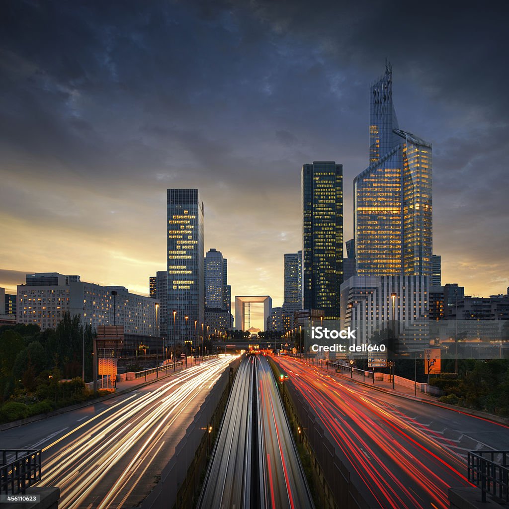 An amazing view of the fast-paced nightlife of Paris Amazing view to night Paris City Stock Photo