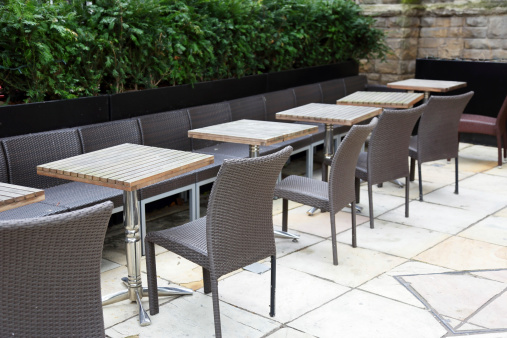 tables of the restaurant outdoors