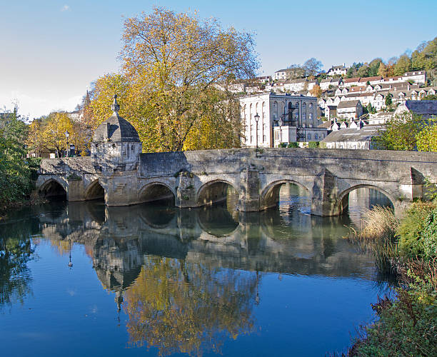 Old Town Bridge in Bradford on Avon, England Old Town Bridge in Bradford on Avon, England wiltshire stock pictures, royalty-free photos & images