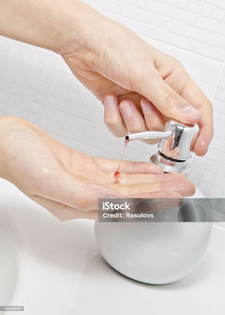 Foaming hand soap for washing hands Bacterium Stock Photo