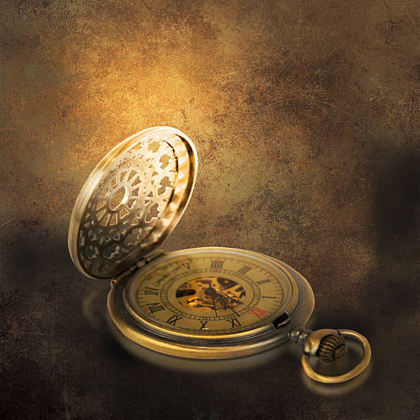 istock Stylish pocket watch on the grunge background. 456125703
