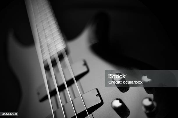 Bass Guitar Stock Photo - Download Image Now - Bass Guitar, Black And White, Bass Instrument