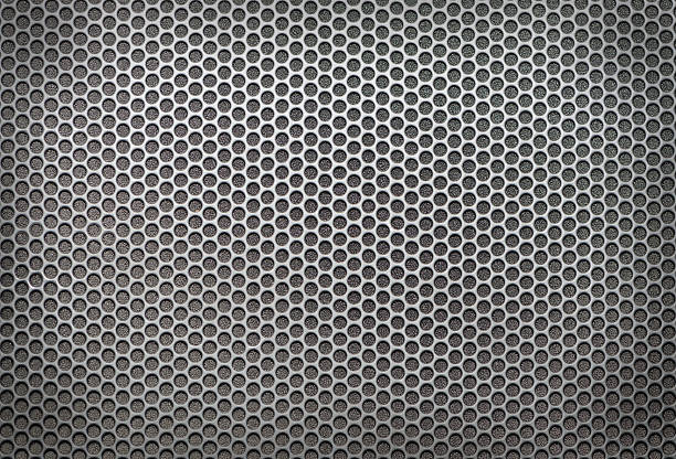 istock Sheet of metal covered circular holes 456133895