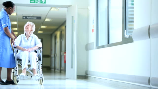 Nursing Staff Patient Wheelchair Modern Hospital