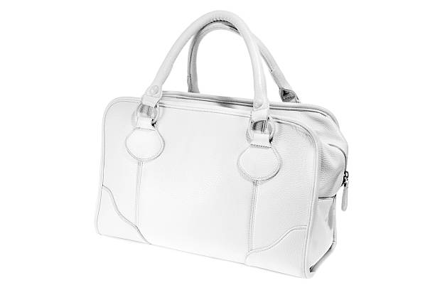 istock Preview ladies fashionable white leather handbag 456239961