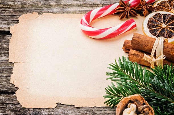 istock Festive Christmas frame with vintage paper 456240133