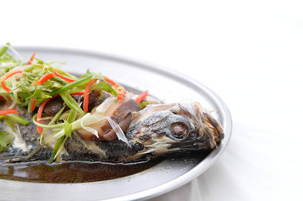 istock Snapper fish with soy sauce is steamed 456240677