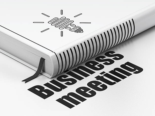 istock Finance concept: book Energy Saving Lamp, Business Meeting 456241529