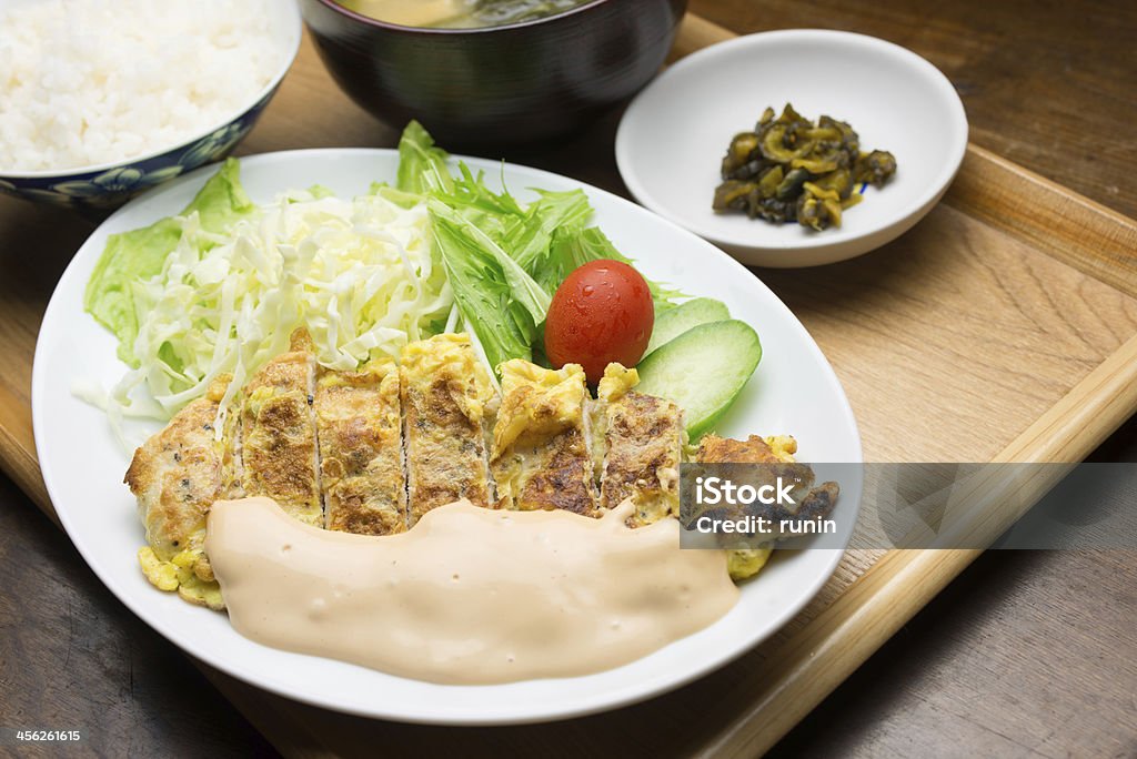 Japanese-style Chicken piccata Animal Egg Stock Photo