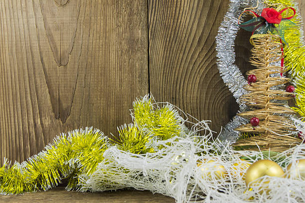 istock Christmas Vintage decoration border design over old wood backgro 456482881