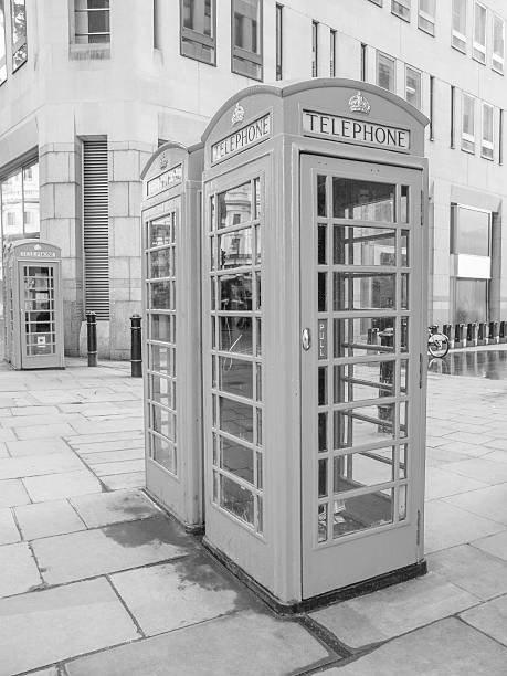 istock London telephone box black and white 456503183