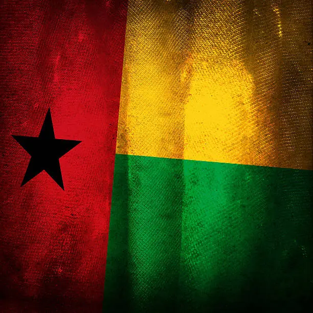 Photo of Old grunge flag of Guinea bissau