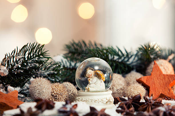 istock Snow globe and Christmas decoration 456508789
