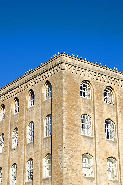 istock Victorian Era Warehouse against blue sky 456508851