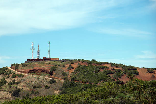 La Palma - Transmission towers Transmission towers in the north of La Palma sendemast stock pictures, royalty-free photos & images