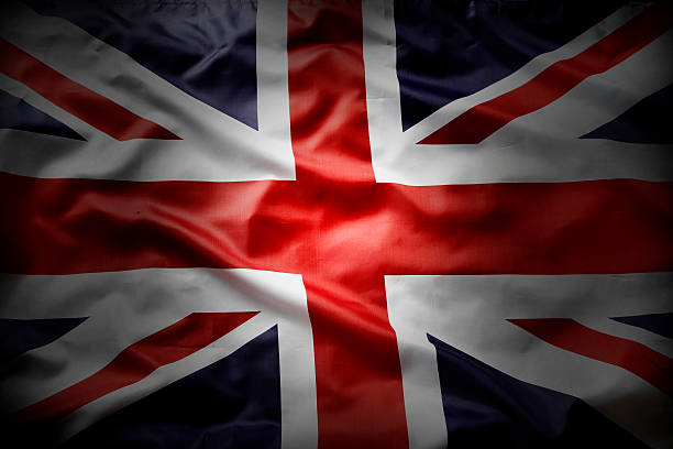 union jack - british flag flag old fashioned retro revival imagens e fotografias de stock