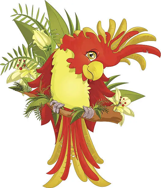 Vector illustration of parrot