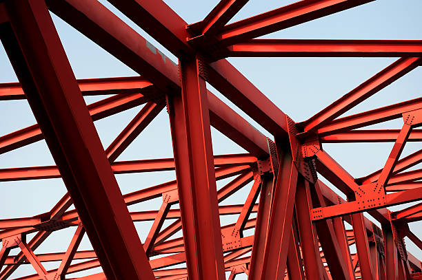 istock Bridge detail with geometrical metal structure 456534841