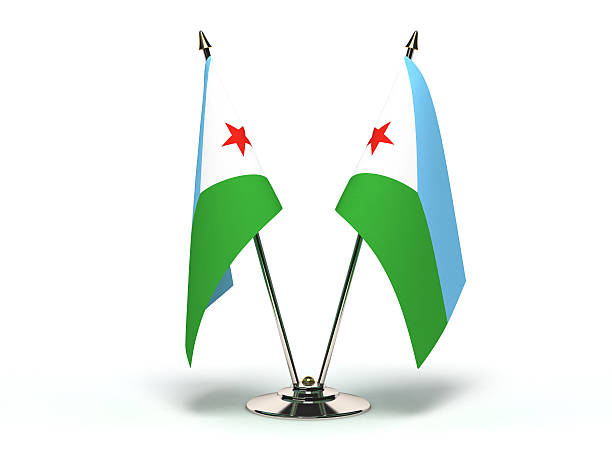 miniature flaga dżibuti - djibouti flag isolated isolated on white zdjęcia i obrazy z banku zdjęć