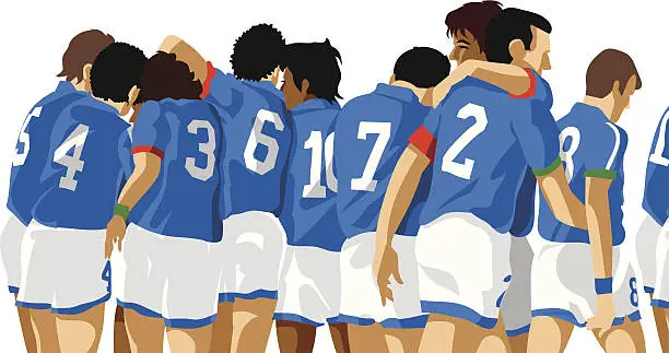 Vector illustration of Italian soccer players