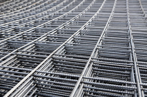 istock Steel mesh for concrete reinforcement 456535933