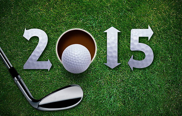 istock New Year golf on lawn design concept 456536895